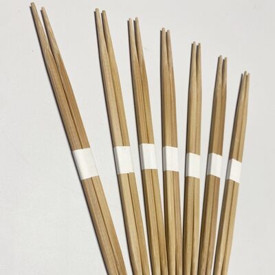 Hot Sale Restaurant 2 Pointed Dark Brown Carbonized Disposable Eco Bamboo Chopsticks Pack of Pairs Sushi With Customized Sleeve